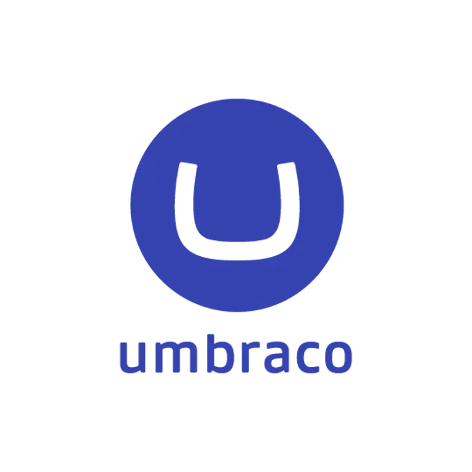 Billedet viser Umbraco logoet, og linket peger til ekstern side hos Umbraco.com